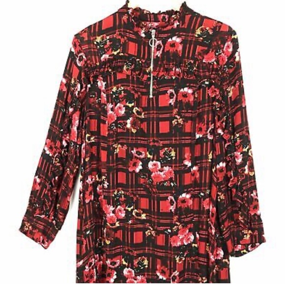 ASOS Red/Black Smock Dress Size 16 UK - Picture 8 of 10